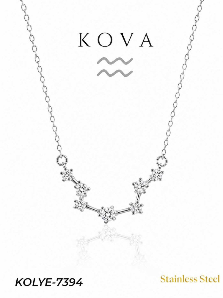Çelik Yıldız Haritası Kolye kova