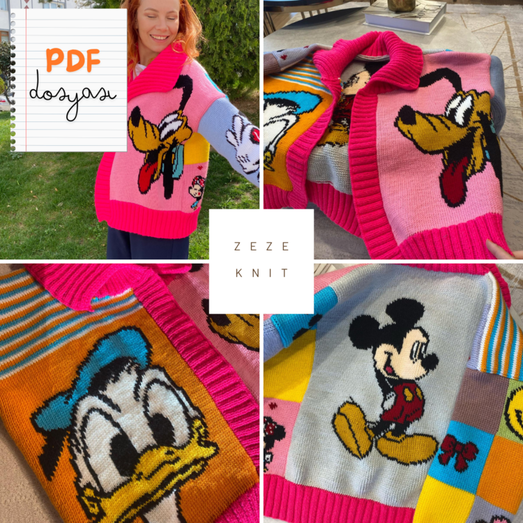 Mickey Mouse Figürlü Hırka Tarifi PDF + Video