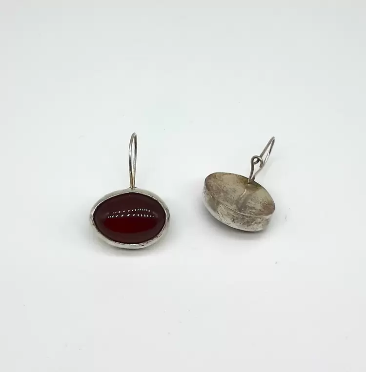 Akik Taşlı Oval Küpe K0965