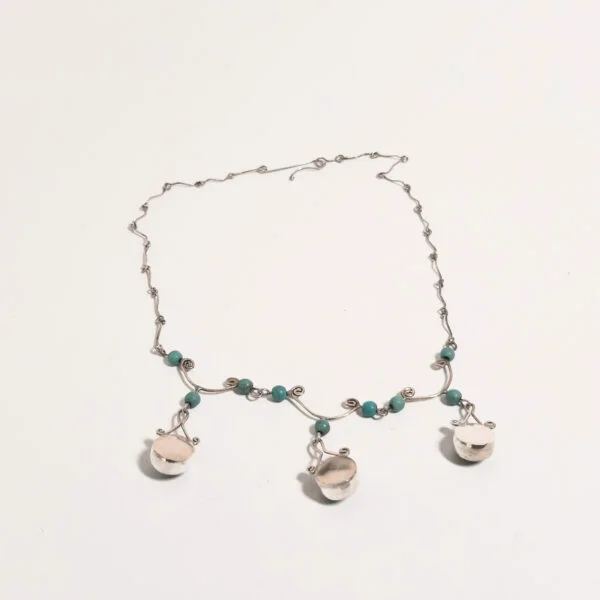 Lapis Lazuli Turkuaz Taşlı Yuvarlak Kolye K0187