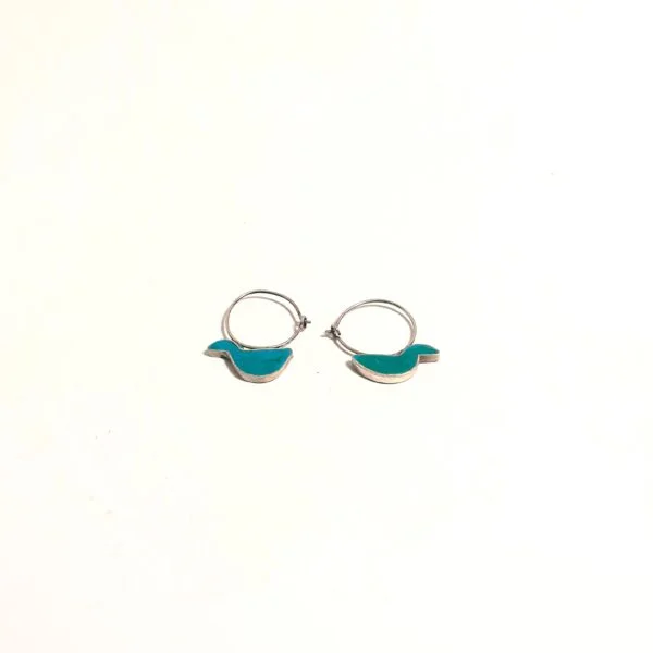 Turkuaz Kuş Küpe K0338