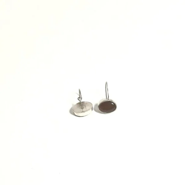 Akik Taşlı Oval Küpe K0103