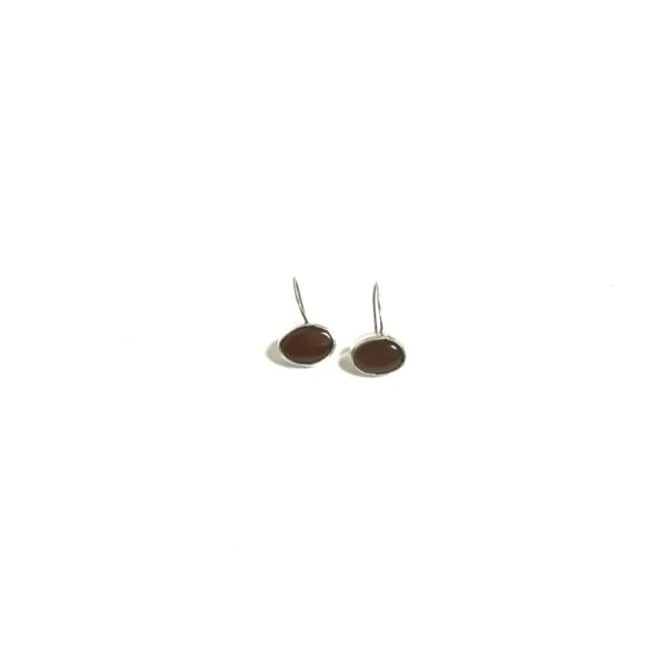 Akik Taşlı Oval Küpe K0103