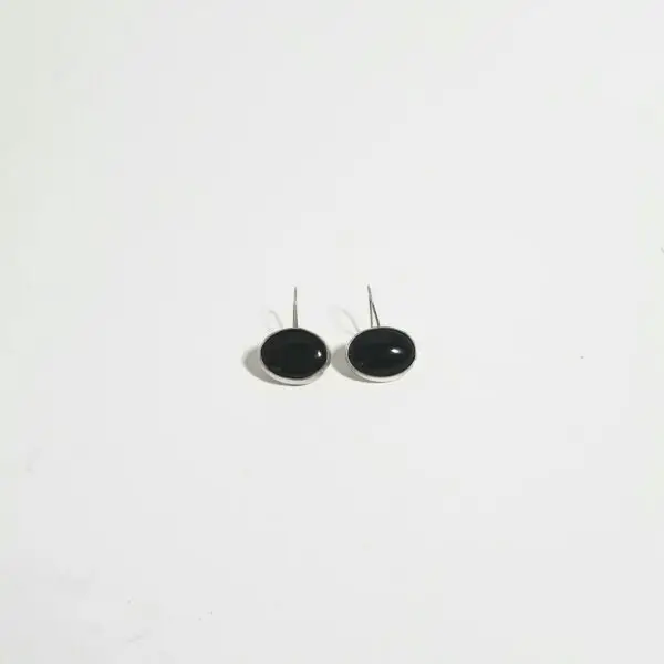 Oniks Taşlı Oval Küpe K0131