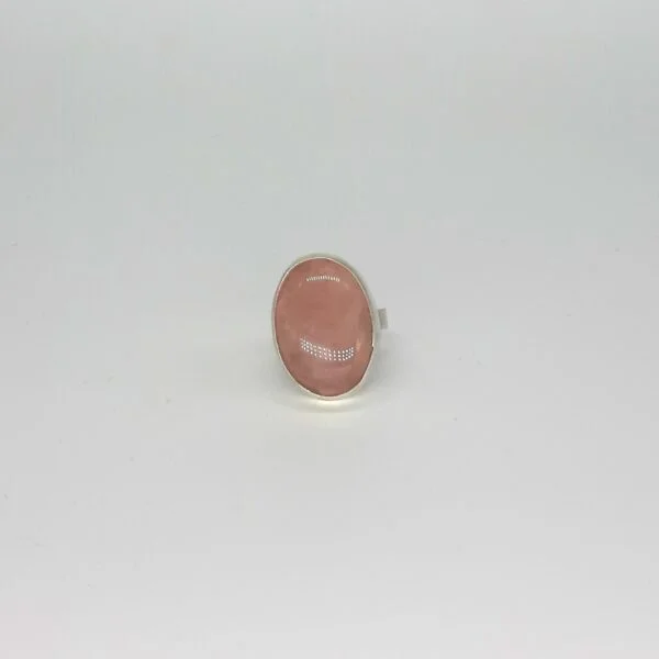 Pembe Kuartz Büyük Oval Yüzük K0676