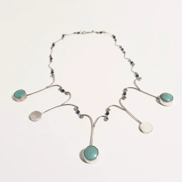 Lapis Lazuli Turkuaz Yuvarlak Kolye K0199