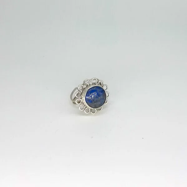 Lapis Lazuli Taşlı Çiçek Yüzük Küçük K0669