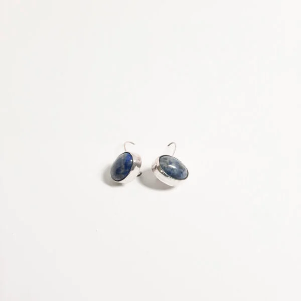 Lapis Lazuli Taşlı Oval Küpe K0036