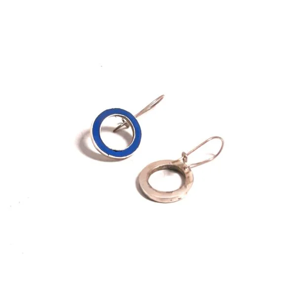 Saks Mavi İçiboş Yuvarlak Küpe K0393