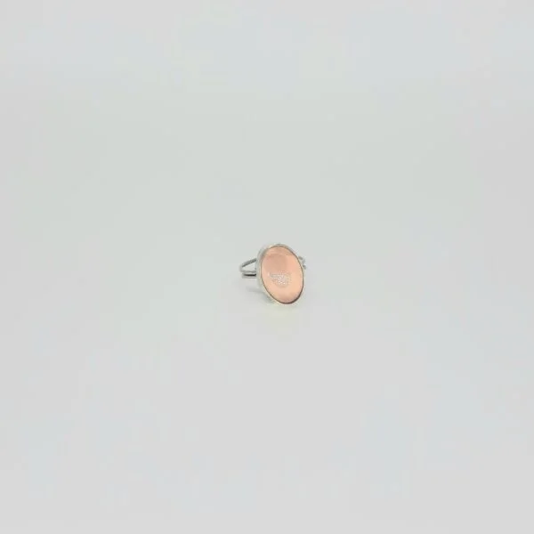 Pembe Kuartz Oval Yüzük K0581