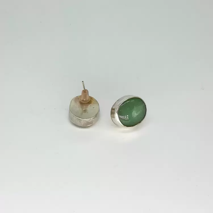 Avanturin Taşlı Oval Pimli Küpe K0921