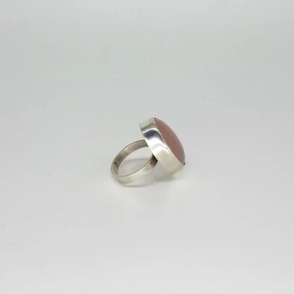 Pembe Kuartz Büyük Oval Yüzük K0676