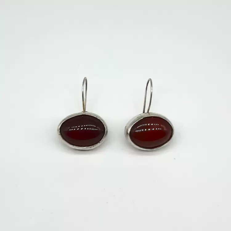 Akik Taşlı Oval Küpe K0965