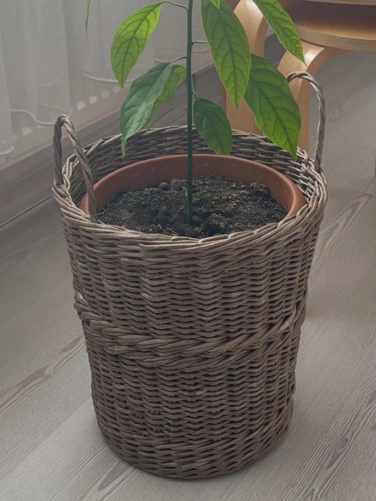 Açık Kahve Orta Boy Kulplu Sepet