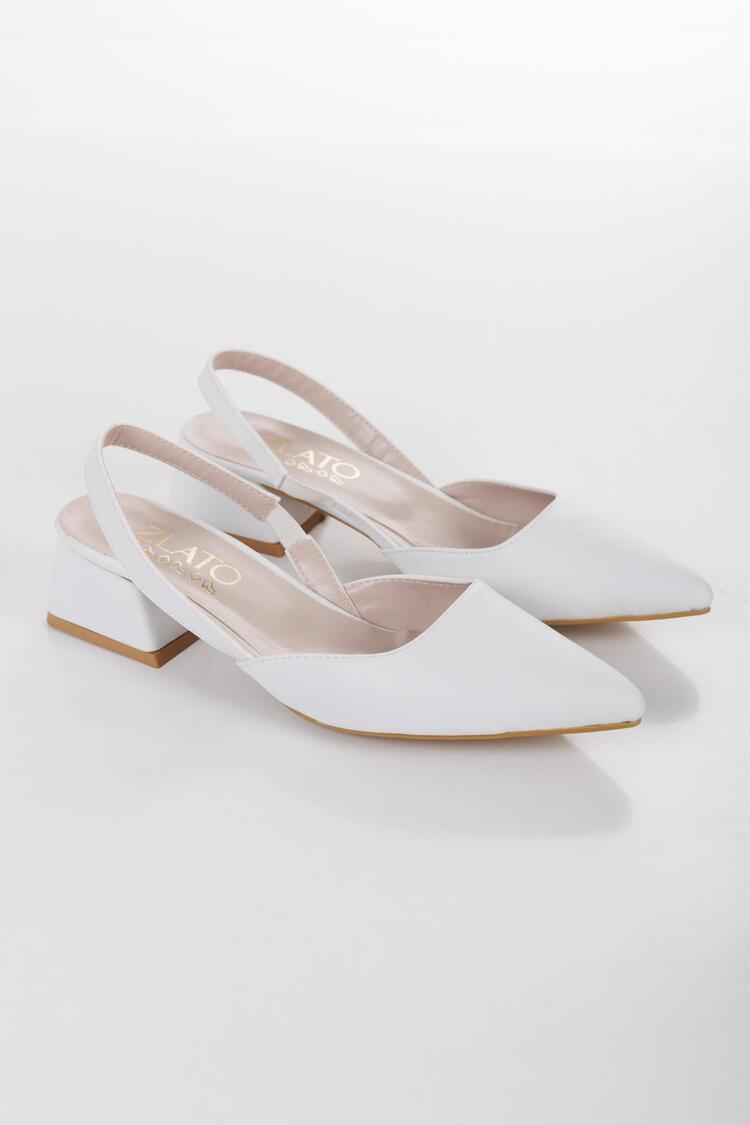 Beyaz Arkası Açık Stiletto