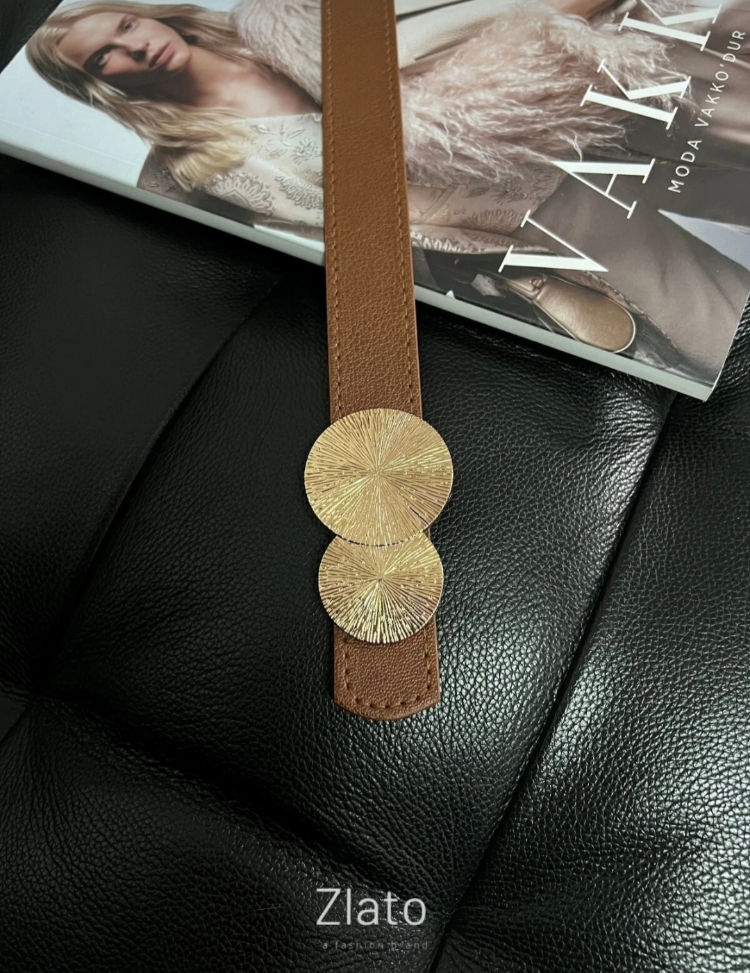 Zlato Kadın Kahverengi Gold Toka Detaylı Şık ve Zarif Kemer