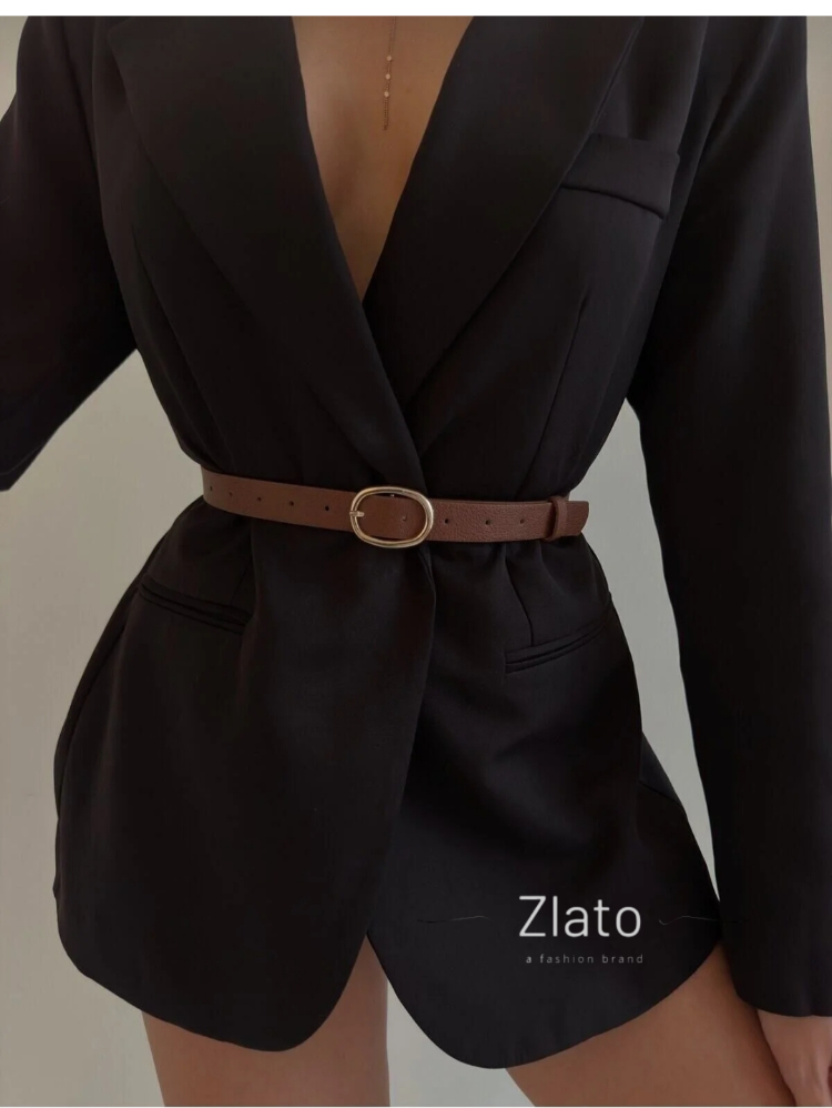 Zlato Kadın Kahve Oval Gold Toka Detaylı Şık ve Zarif Pantolon, Ceket, Elbise, Gömlek Kemer
