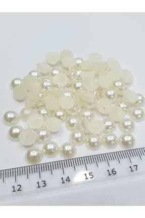 8 mm Krem Renk Yarım İnci 25 gr (175-180 Adet)