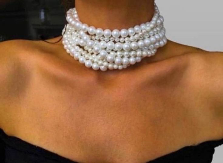 Pearl choker necklace (İnci tasma kolye)