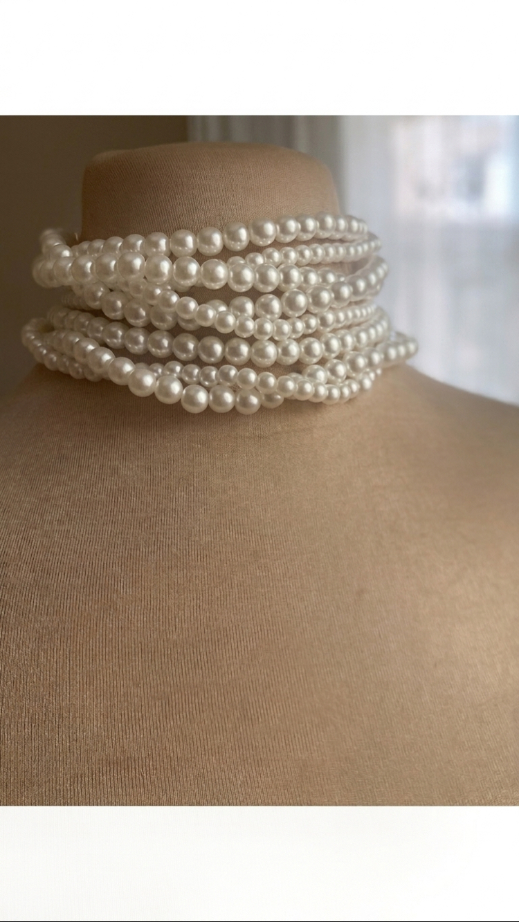 Pearl choker necklace (İnci tasma kolye)