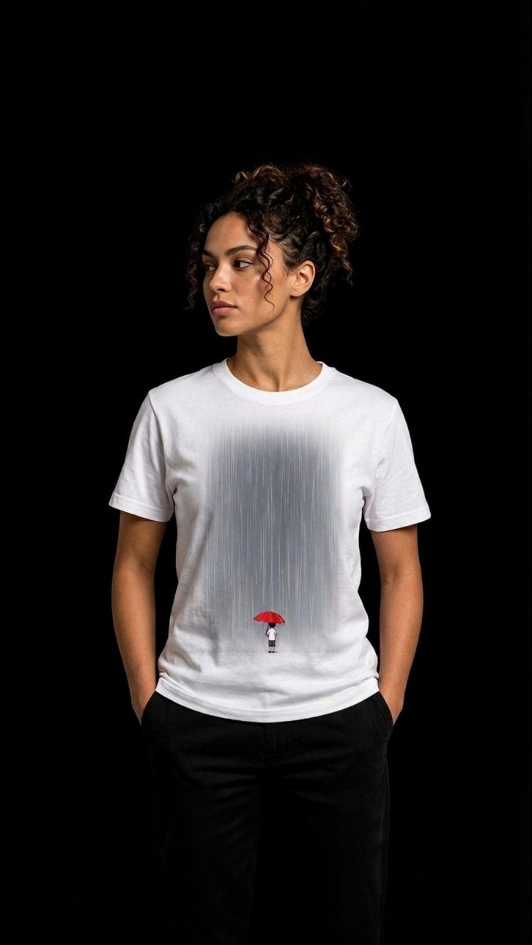 Yağmur Baskılı T-shirt 