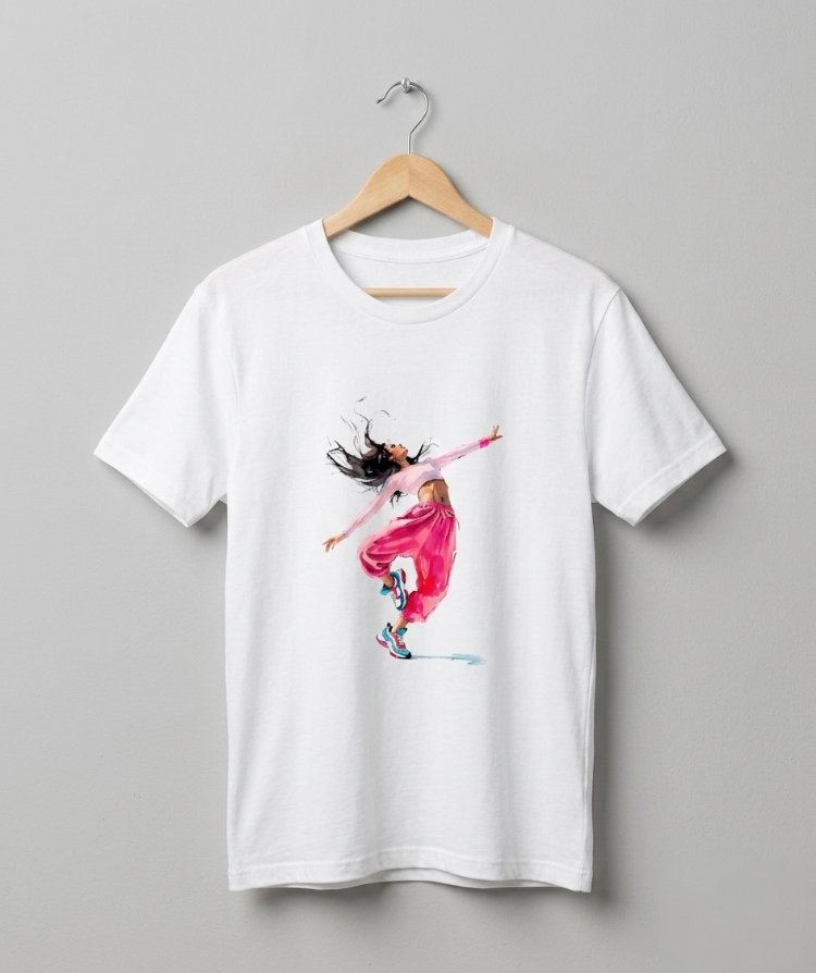 Dansçı Kız Baskılı T-shirt 