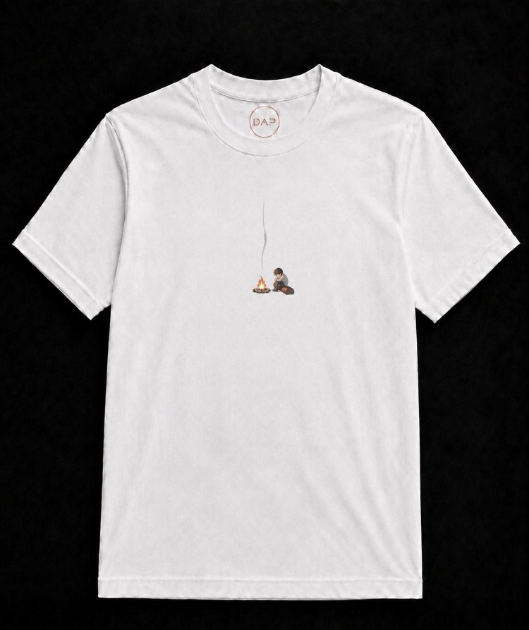 Ateş Başında Baskılı T-shirt 