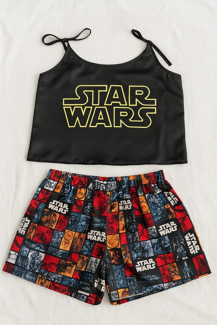 Star Wars Baskılı Saten Alt Üst Takım