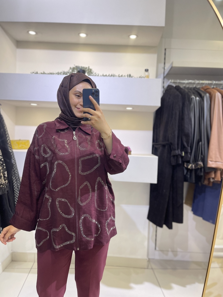 Taşlı tunik ceket