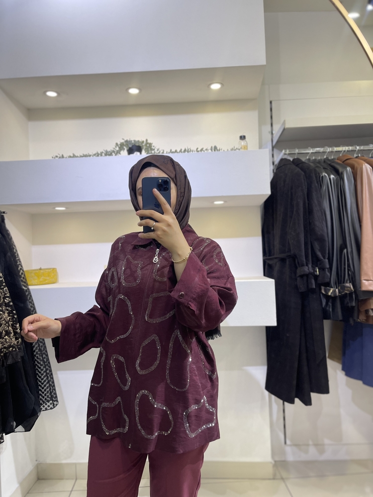 Taşlı tunik ceket