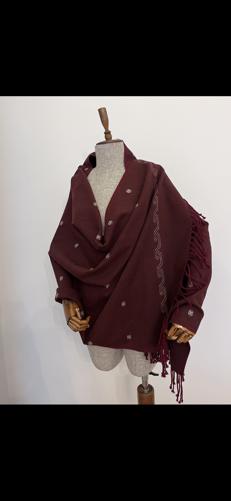 Pamuklu Ehram Şal (Bordo)