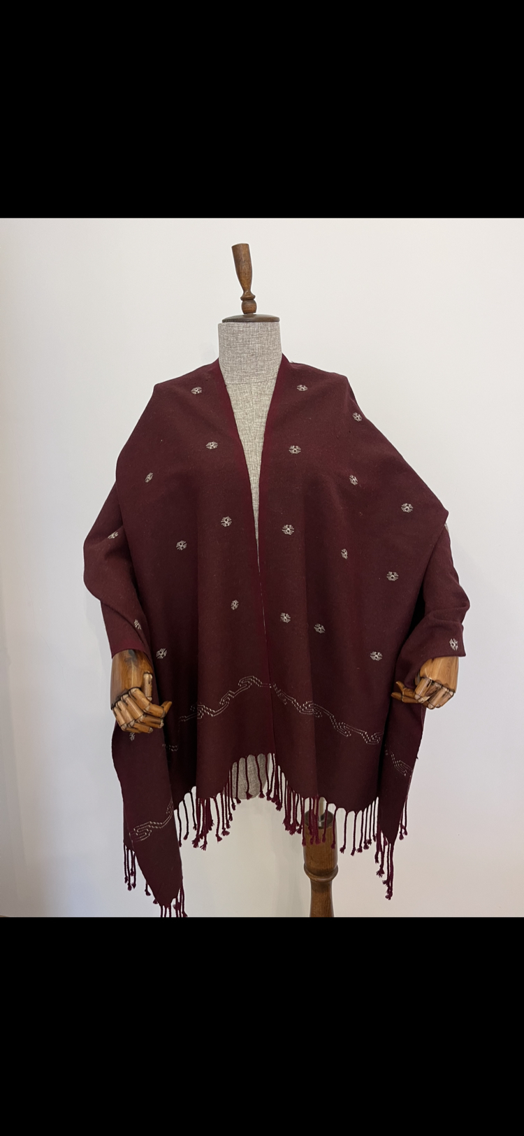 Pamuklu Ehram Şal (Bordo)