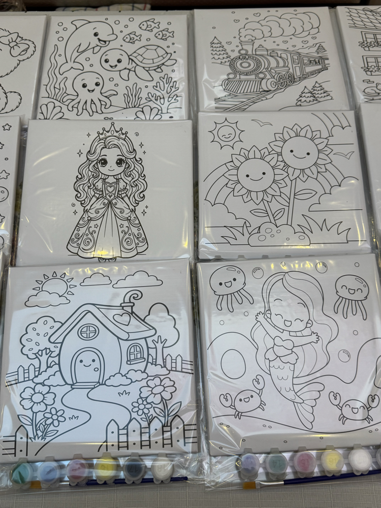 20x20 Desenli Tuval (Set değildir sadece tuval)