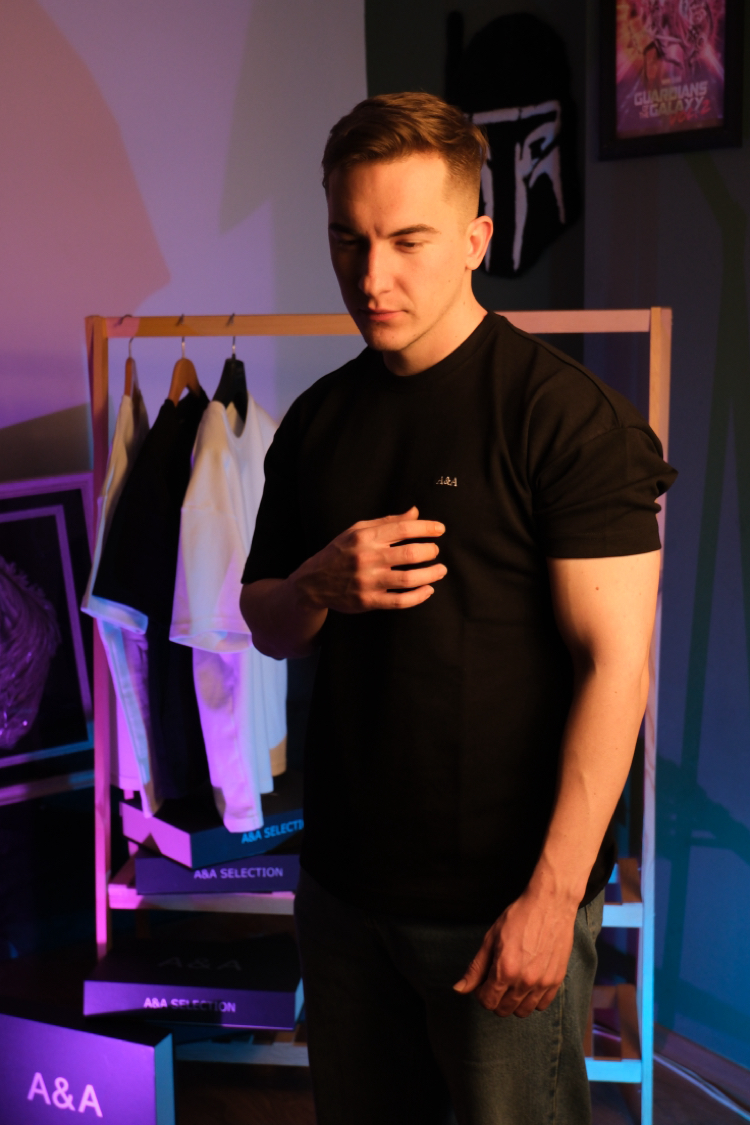 A&A Oversize Siyah Tişört