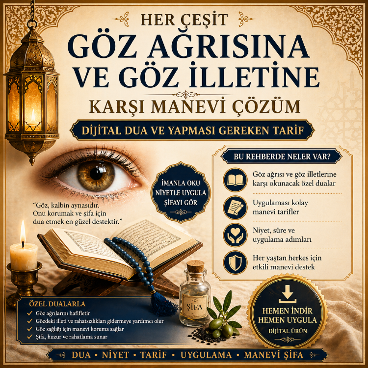 Göz Ağrısı ve Göz Rahatsızlıkları İçin Dua PDF – Manevi Destek ve Uygulama Rehberi