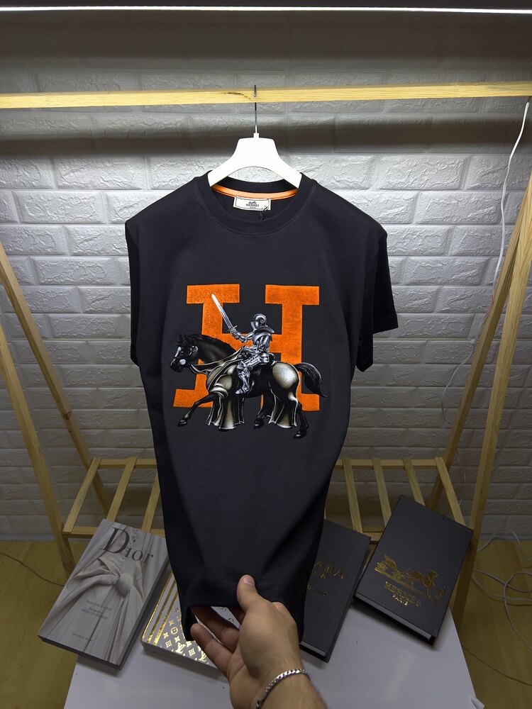Hermes Paris Siyah Tişört