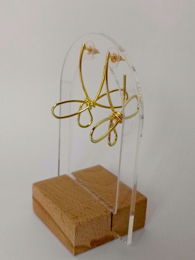 Gold Fiyonk Büyük Küpe
