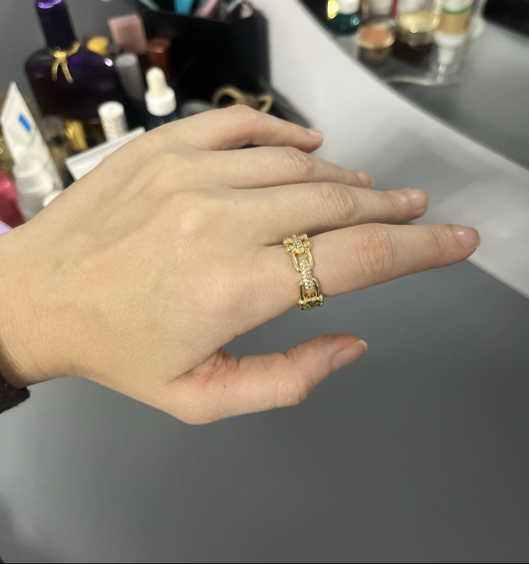 14K Kaplama Taşlı Vip Yüzük