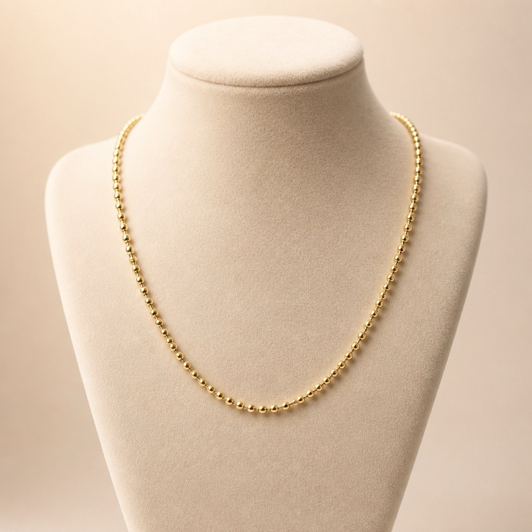 14K Kaplama Top Sıralı Kolye
