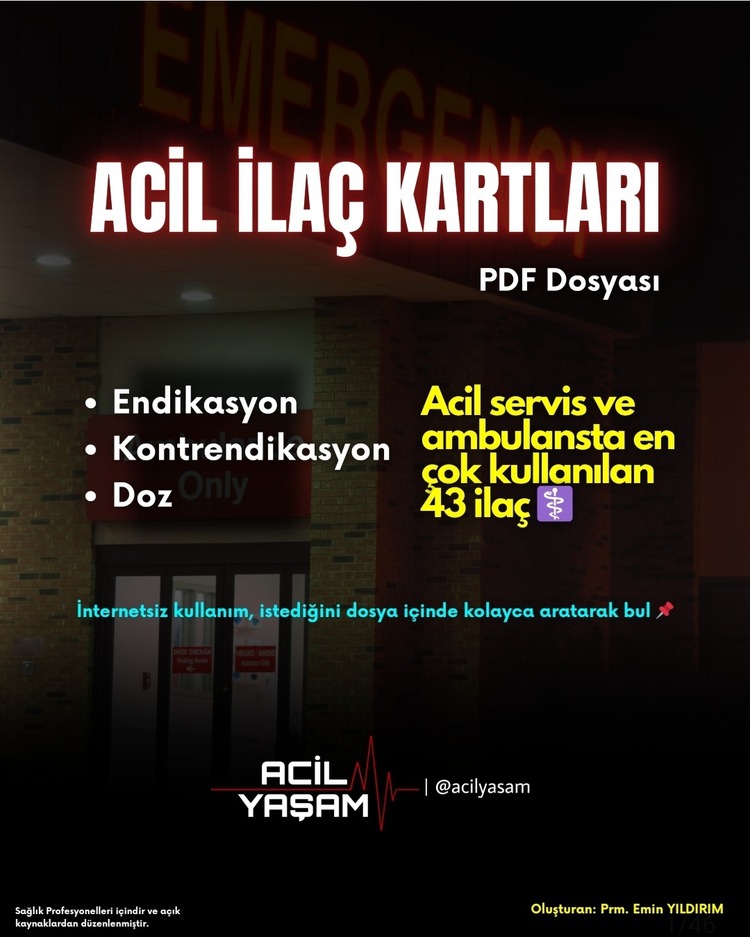 Acil İlaç Kartları PDF Dosyası
