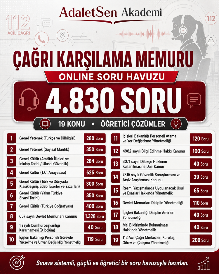 İÇİŞLERİ BAKANLIĞI ÇAĞRI KARŞILAMA MEMURU ONLİNE HAZIRLIK PLATFORMU