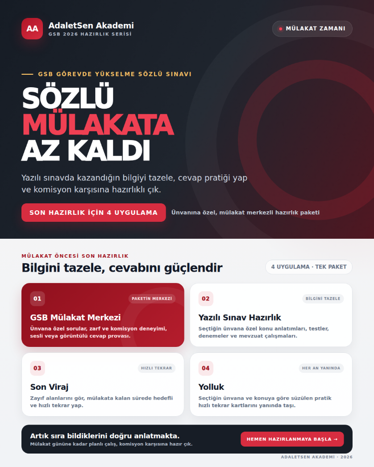 GSB Hepsi Bir Arada Mülakat Paneli ( Mülakat + Yazılı Sınav + Son Viraj + Yolluk)