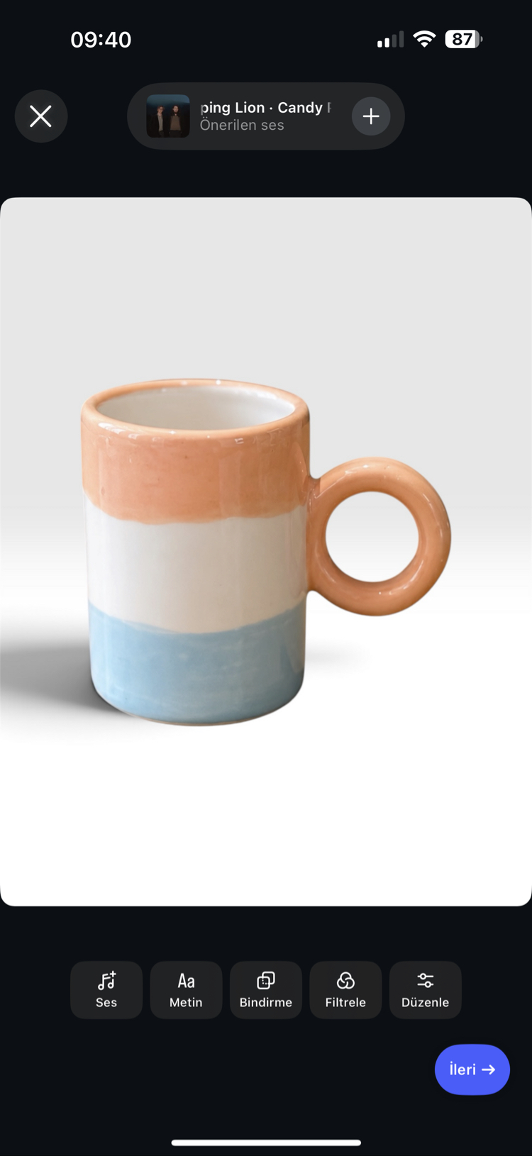 WAVE Espresso Fincanı — Pembe / Mavi