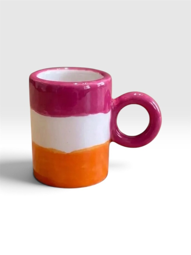 WAVE Espresso Fincanı — Fuşya / Turuncu