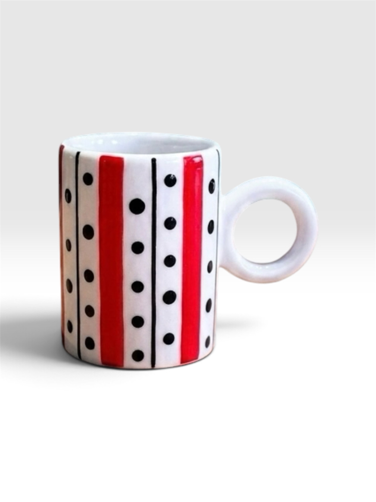 Domino- Espresso/Türk Kahvesi Fincanı-Kırmızı