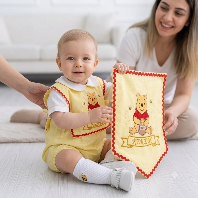 sari pooh takım önlüklü
