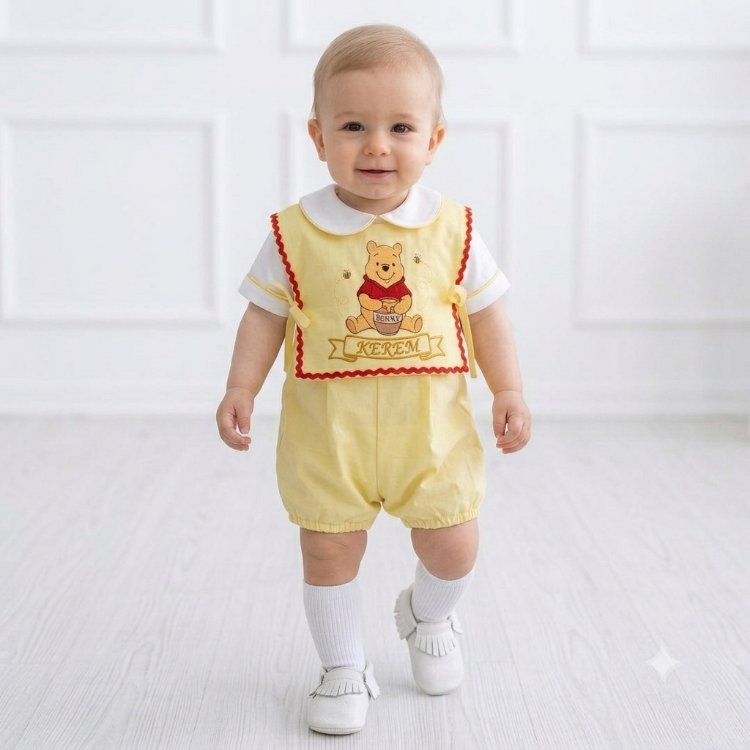 sari pooh takım önlüklü 