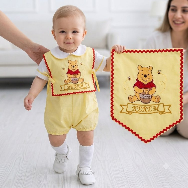 sari pooh takım önlüklü