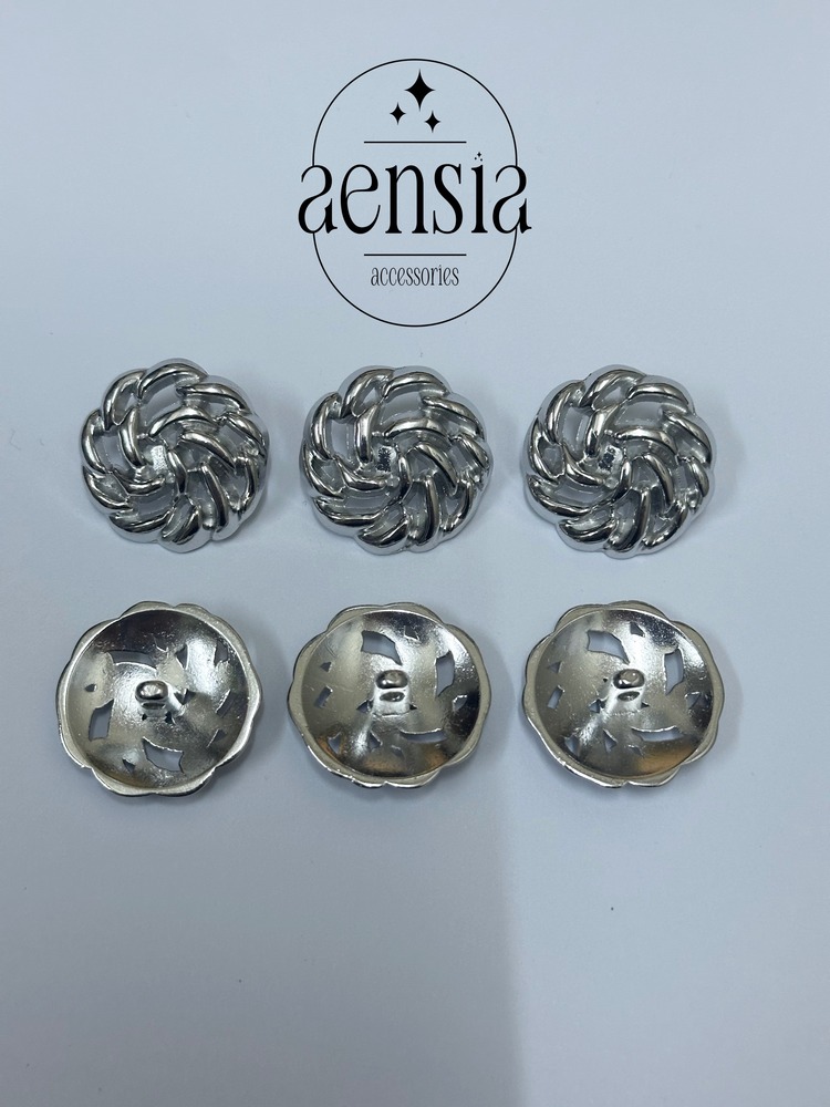 Düğüm Yumak Örgü Model Metal Düğme 2,29 CM - 6lı Paket