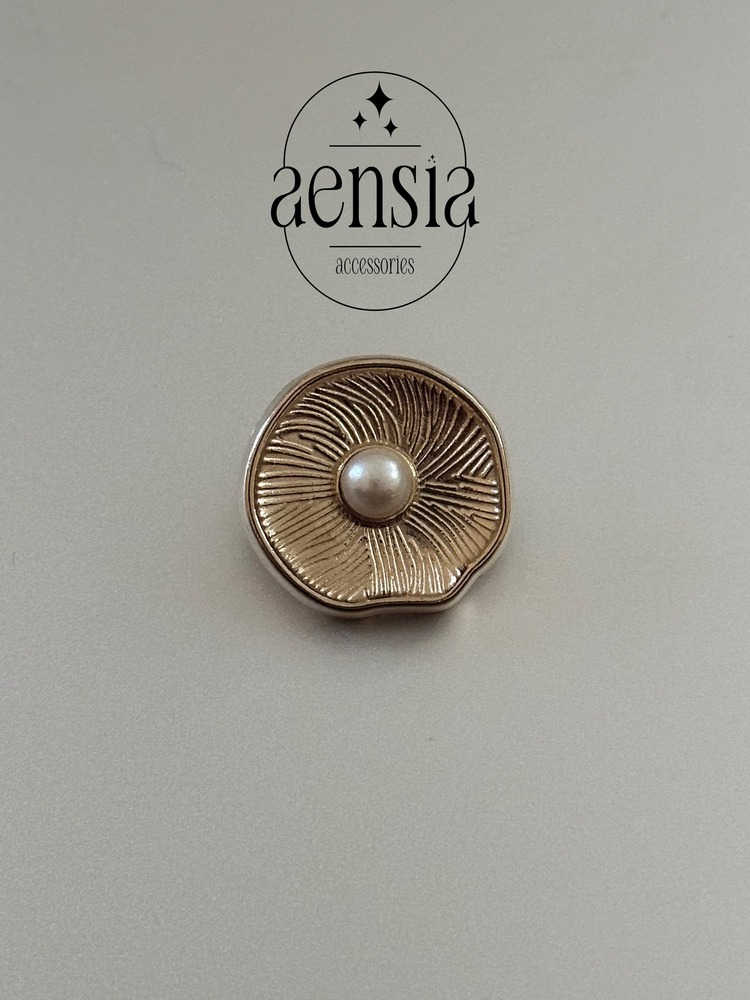 Gold Altın Ortası İncili İstiridye Model Metal 2,29 CM Düğme - 6lı Paket
